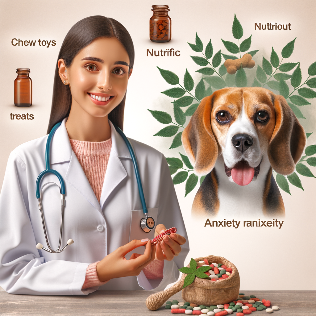 Veterinarian demonstrating effective Beagle anxiety solutions and calming techniques for Beagles, fostering calmness and successfully managing Beagle anxiety for a relaxed canine.