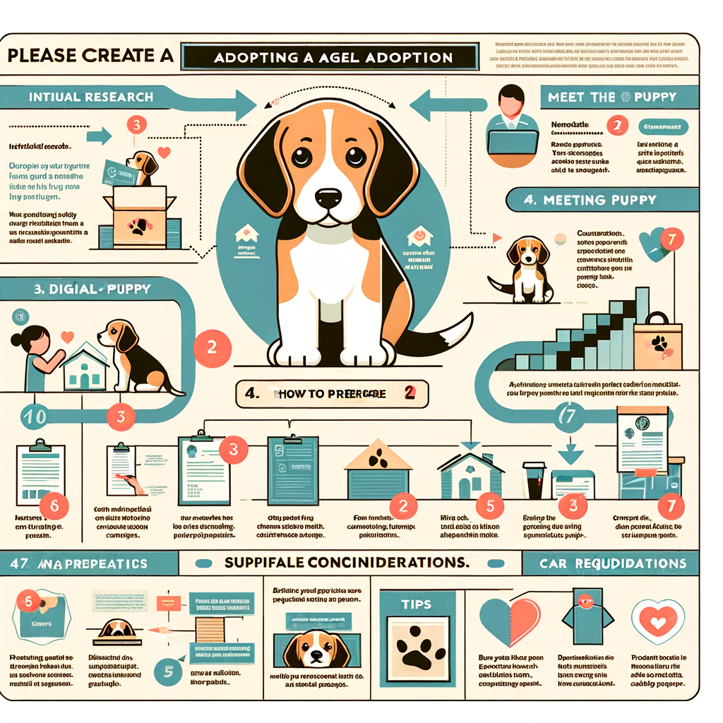 Infographic illustrating the Beagle adoption process and tips for adopting a Beagle puppy, highlighting key considerations for Beagle breed adoption.