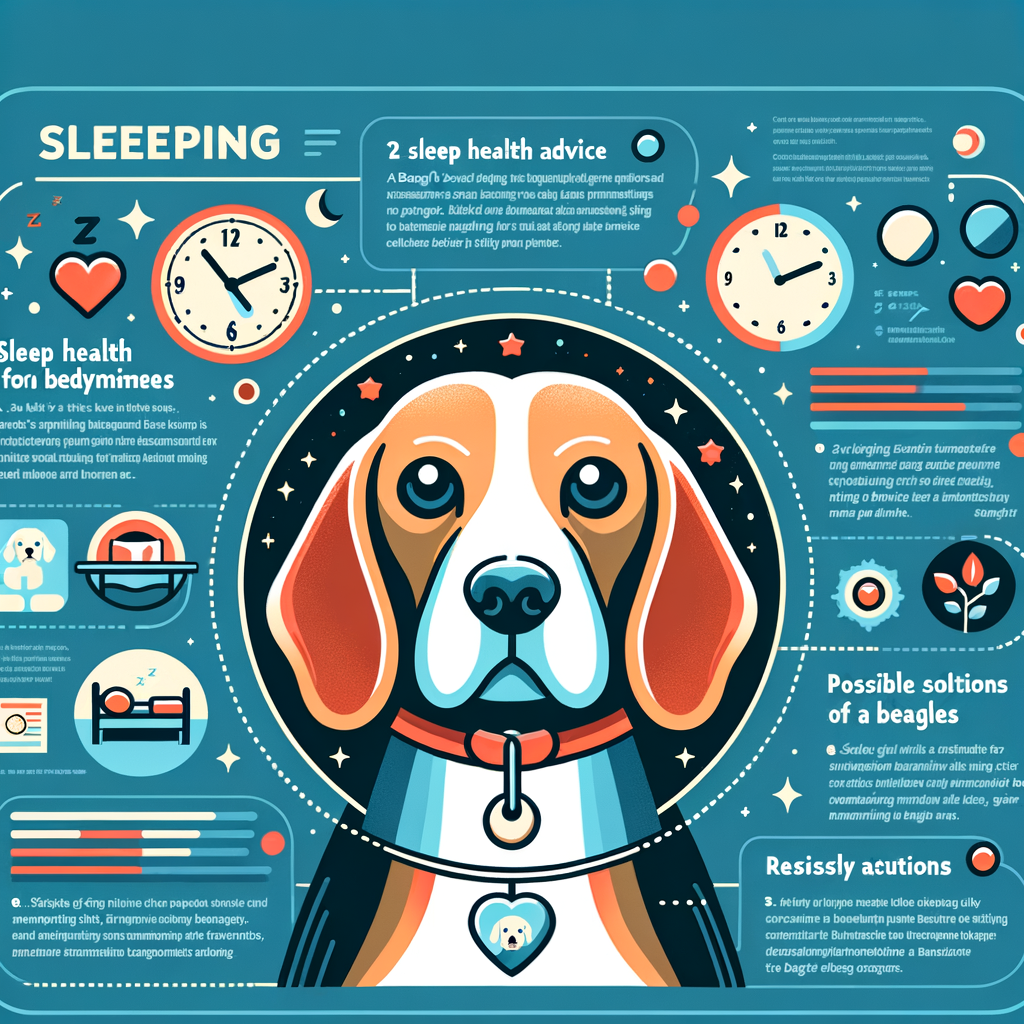 Infographic showcasing Beagle sleep schedule and bedtime routine, offering perfect Beagle sleep guide, tips, and training for understanding Beagle sleep needs and solving sleep problems, essential for every responsible Beagle owner.