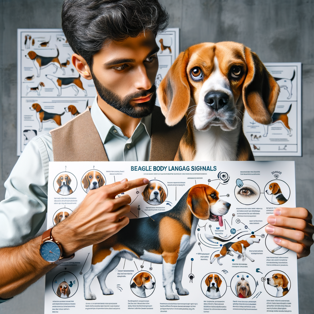 Professional trainer demonstrating Beagle body language signs and interpreting Beagle signals for better understanding of Beagle behavior and communication.