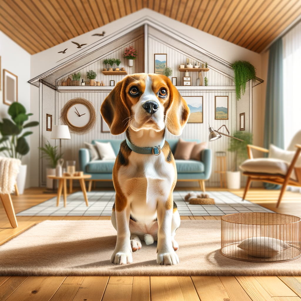 Beagle-friendly home design showcasing comfortable living space, Beagle-proofed areas, and Beagle-friendly furniture for creating a safe and pet-friendly environment for Beagles.