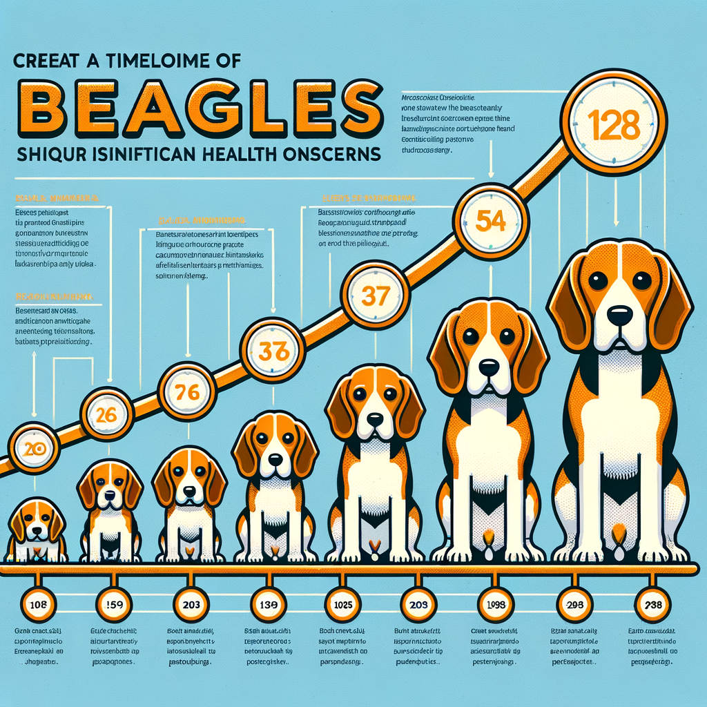 Infographic detailing the history of Beagles health issues and the evolution of the breed's health concerns over the years.