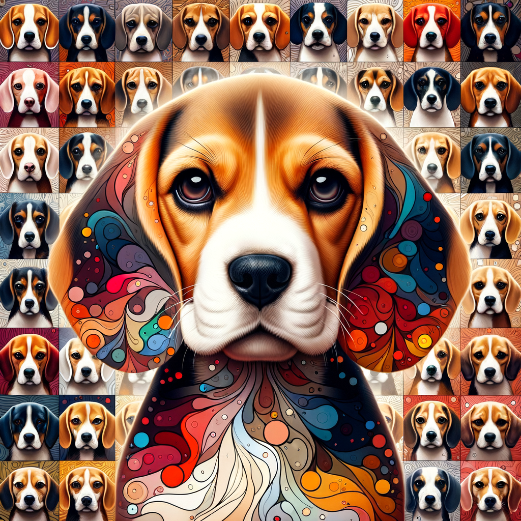 Infographic illustrating various Beagle coat colors and patterns, highlighting Beagle breed coat variations, color genetics, and unique Beagle colors for understanding different Beagle coat types and puppy coat colors.