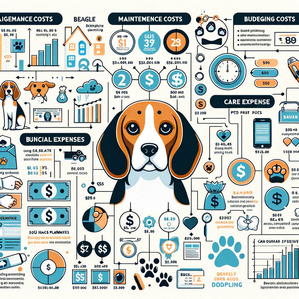 Infographic illustrating Beagle ownership costs, managing pet expenses, budgeting for Beagle ownership, and tips for saving on Beagle costs for effective financial planning.